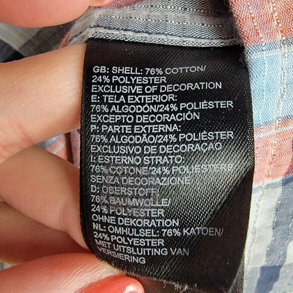 The North Face Long Sleeve Buttonwood Plaid Shirt Mens Size Large Blue Orange - Picture 11 of 14